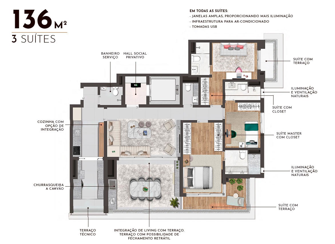 Apartamento, 3 quartos, 118 m² - Foto 47